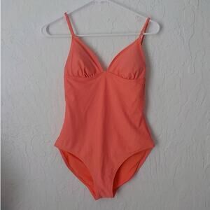 Old Navy Soft Orange One Piece Swimsuit Women size Small Lined Padded Bra